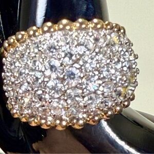 WH Gold over Sterling Silver Multi Stone Ring size 7.75 9.4 grams